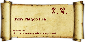 Khon Magdolna névjegykártya